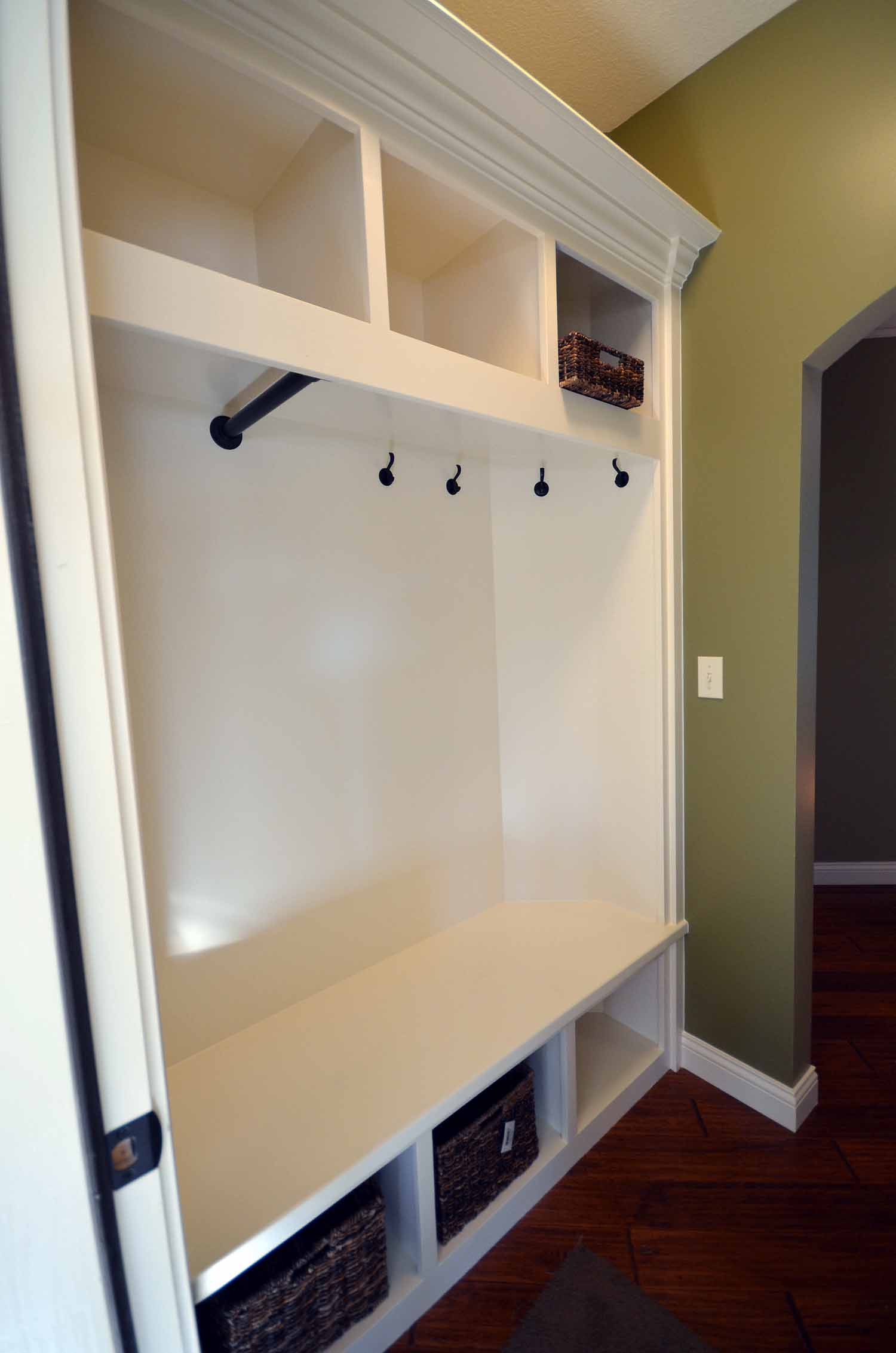 built-in-mud-room-bench-cubbies | Custom Homes by Tompkins Construction